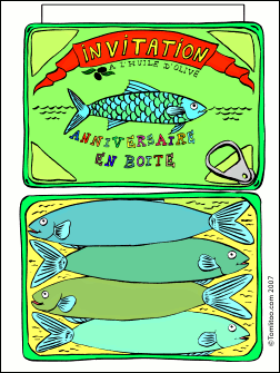 carte d'invitation boîte de sardine
