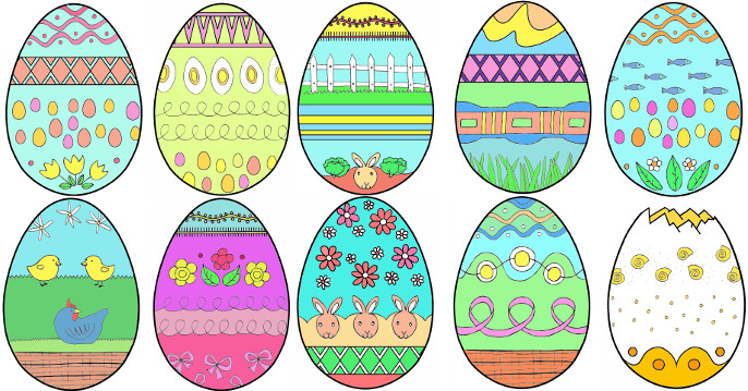 Un million d’oeufs de Pâques à colorier