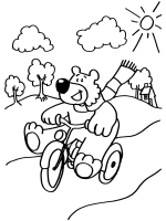 Coloriage Tom en tricycle