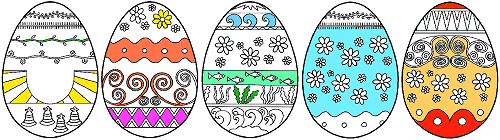 Oeufs de Pâques à colorier